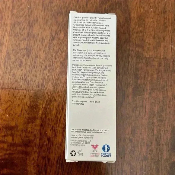 NEW Earth Harbor Celestine Hydra-Plumping Peptide Serum Hyaluronic Acid 1oz NIB - Picture 3 of 8